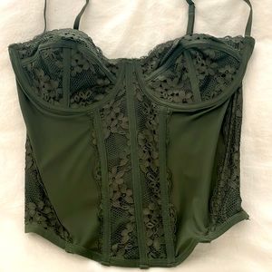 Olive green corset